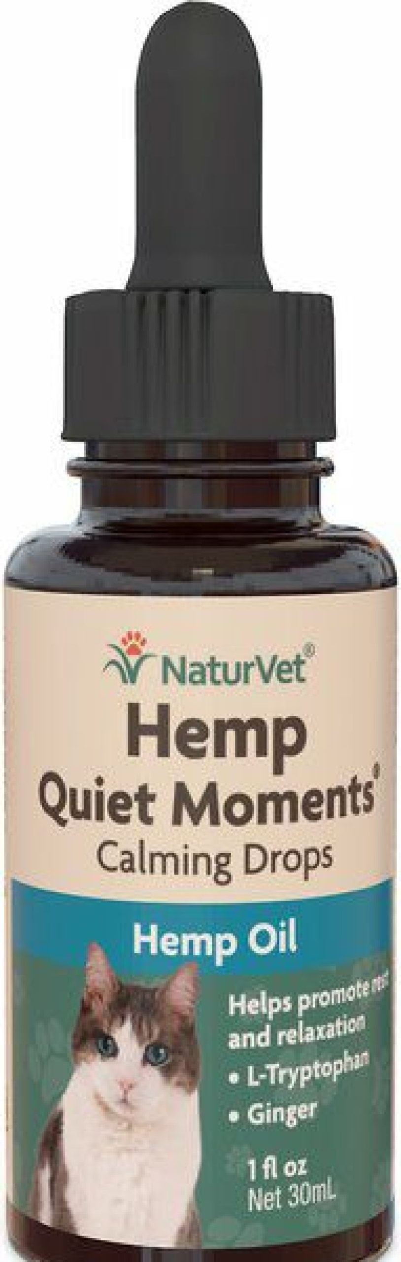 Cat Vitamins & Supplements * | New Naturvet Hemp Quiet Moments Liquid Calming Supplement For Cats, 1-Oz Bottle