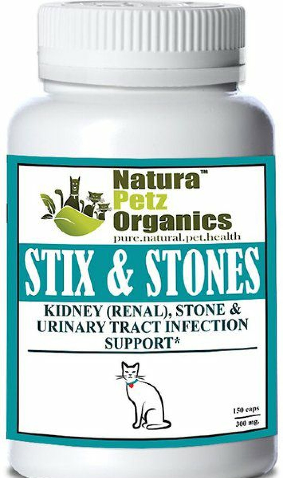 Cat Vitamins & Supplements * | Shop Natura Petz Organics Stix And Stones * Kidney, Urinary Tract Infection & Stone Support* Cat Supplement, 150 Count