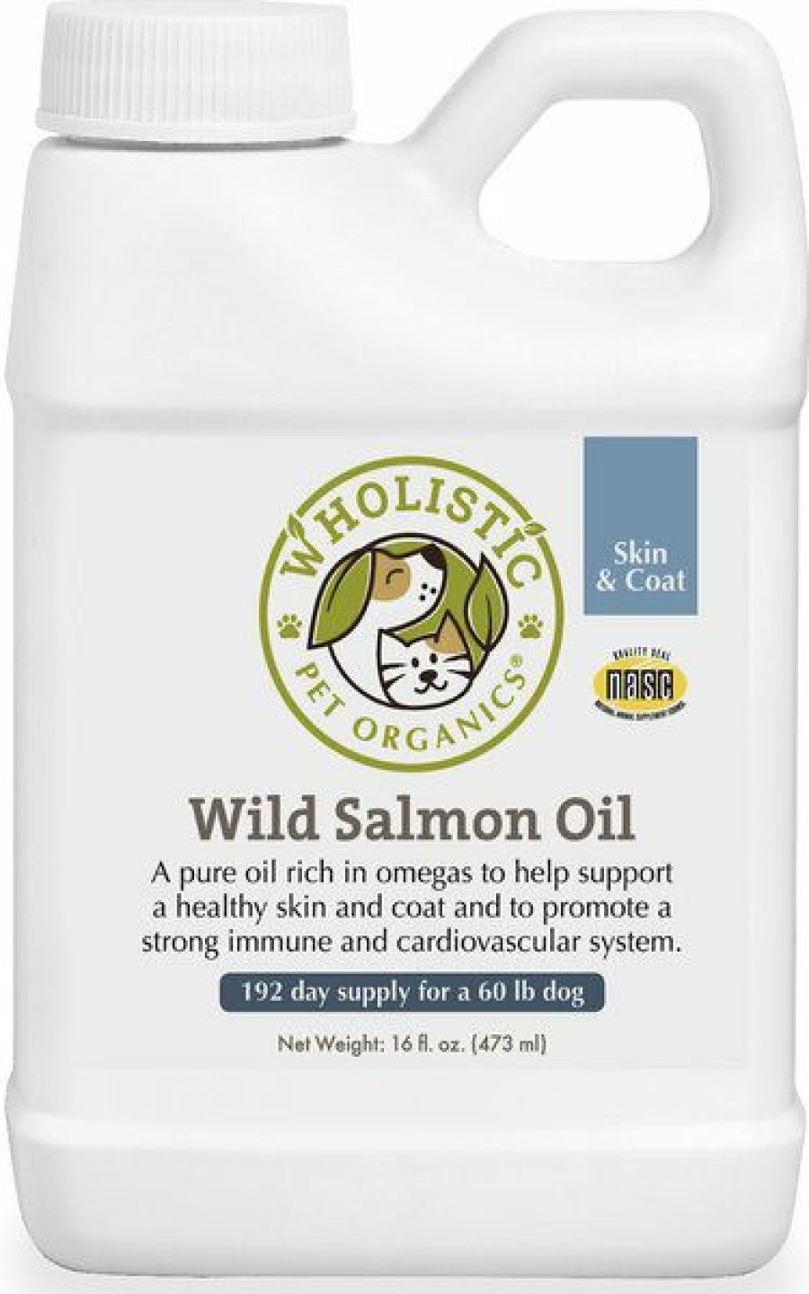 Cat Vitamins & Supplements * | Shop Wholistic Pet Organics Wild Salmon Oil Skin & Coat Supplement, 16-Oz