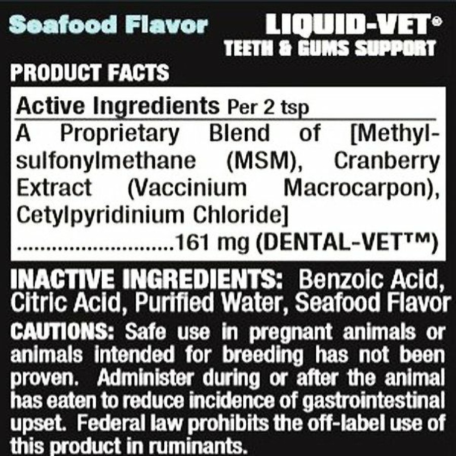 Cat Vitamins & Supplements * | Discount Liquid-Vet Teeth & Gums Support Seafood Flavor Cat Supplement, 8-Oz Bottle