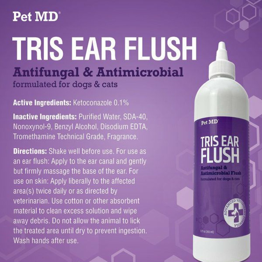 Cat Grooming * | Discount Pet Md Tris Flush Dog & Cat Ear Cleaner, 12-Oz Bottle