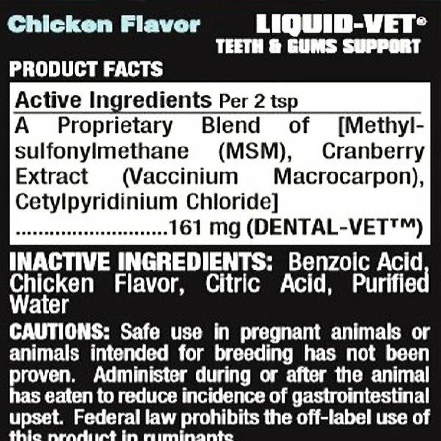 Cat Vitamins & Supplements * | New Liquid-Vet Teeth & Gums Support Chicken Flavor Cat Supplement, 8-Oz Bottle