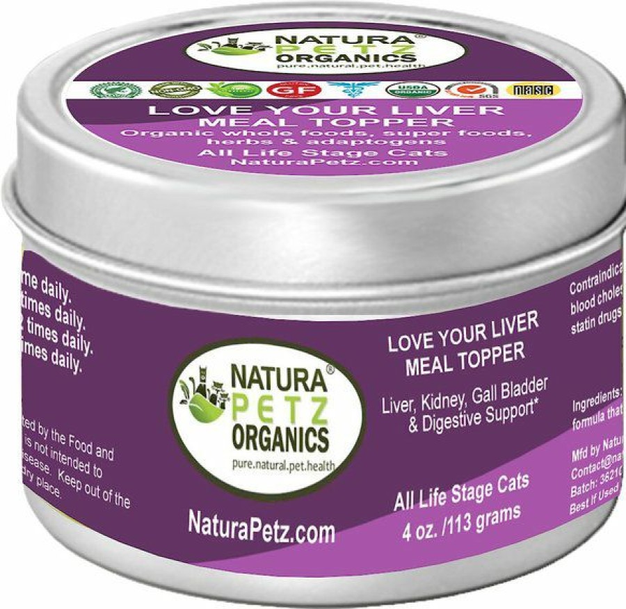 Cat Vitamins & Supplements * | Limited Edition Natura Petz Organics Love Your Liver Meal Topper Liver, Kidney, Gall Bladder & Digestive Support* Cat Supplement, 4-Oz Jar