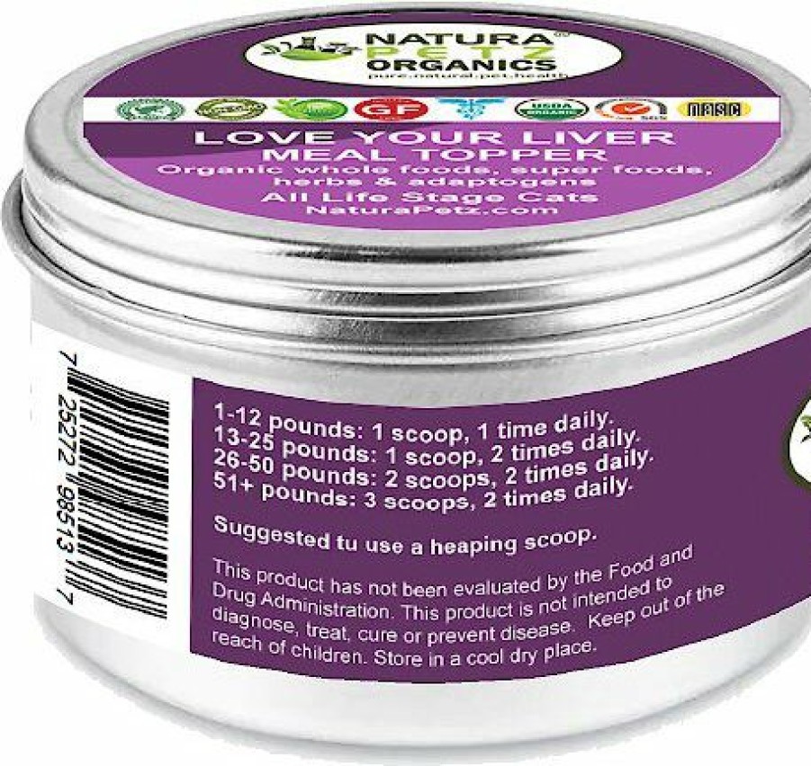 Cat Vitamins & Supplements * | Limited Edition Natura Petz Organics Love Your Liver Meal Topper Liver, Kidney, Gall Bladder & Digestive Support* Cat Supplement, 4-Oz Jar