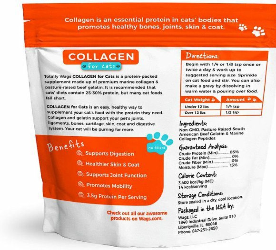 Cat Vitamins & Supplements * | Outlet Totally Wags Collagen Cat Supplement, 4.2-Oz Bag