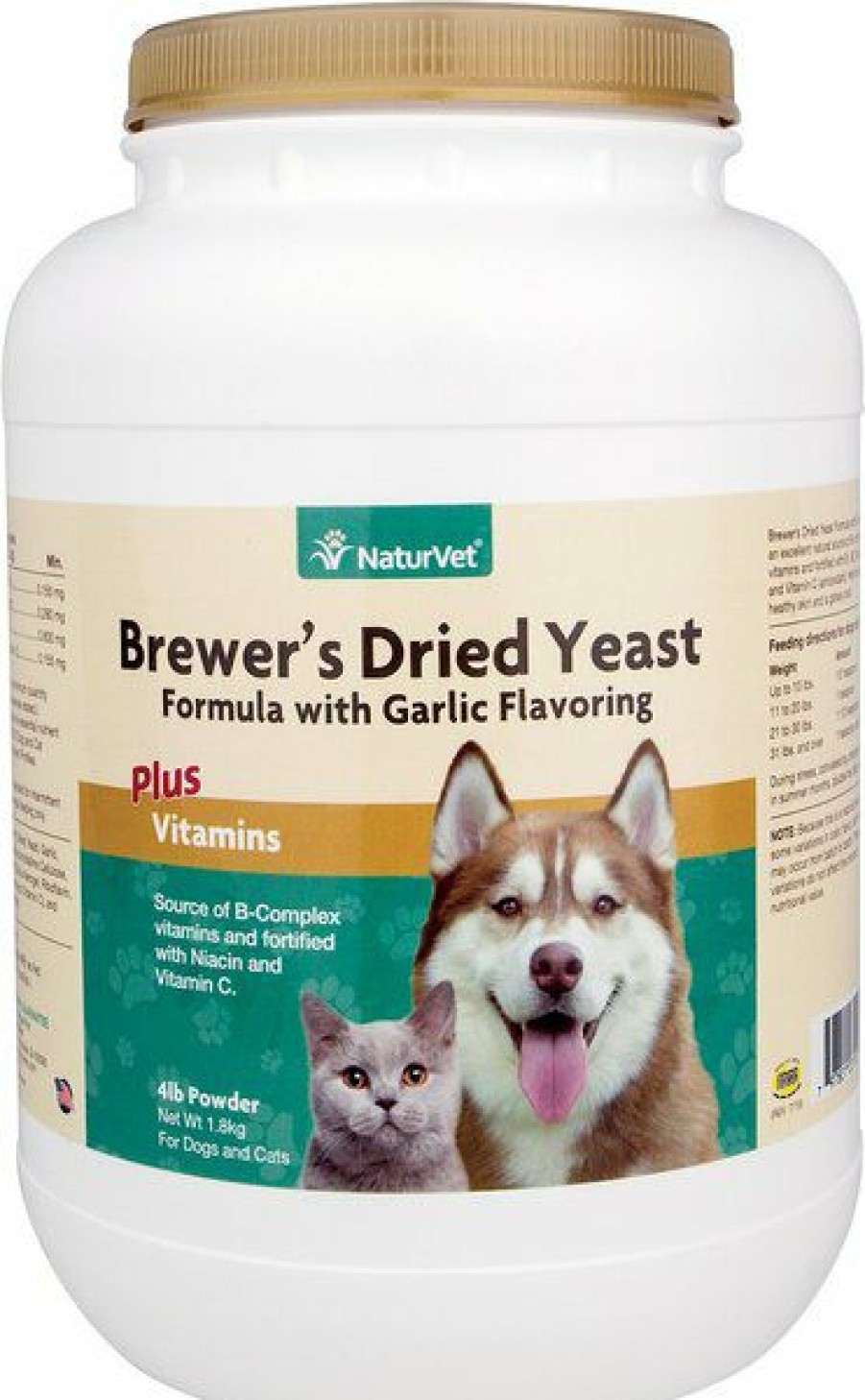 Cat Vitamins & Supplements * | Outlet Naturvet Brewer'S Dried Yeast With Garlic Powder Skin & Coat Supplement For Cats & Dogs