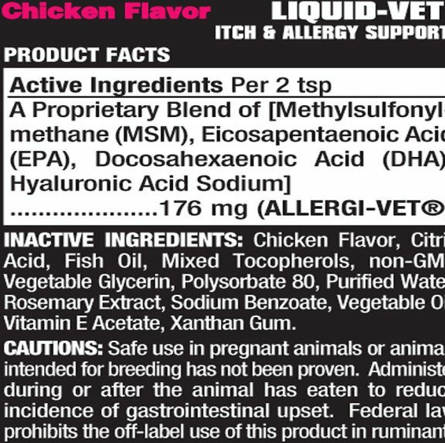 Cat Vitamins & Supplements * | New Liquid-Vet Itch & Allergy Support Chicken Flavor Cat Supplement, 8-Oz Bottle