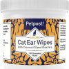 Cat Healthcare * | New Petpost Ear Wipes With Coconut Oil & Aloe Vera For Cats, 100 Count