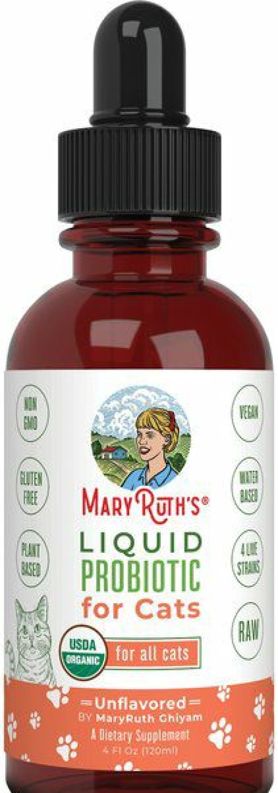 Cat Vitamins & Supplements * | Store Maryruth'S Liquid Probiotic Unflavored Cat Supplement, 4-Oz Bottle