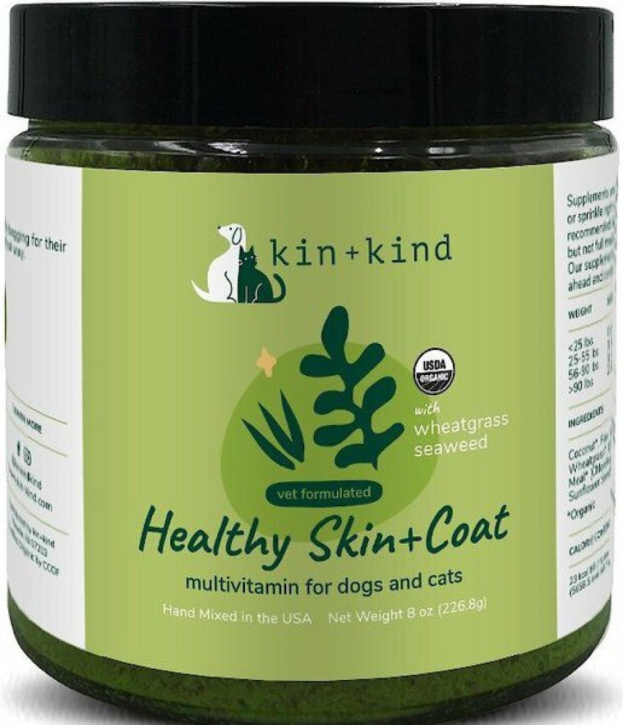 Cat Vitamins & Supplements * | Discount Kin+Kind Organic Healthy Skin & Coat Dog & Cat Supplement