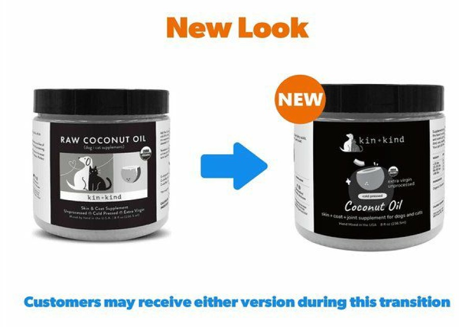 Cat Vitamins & Supplements * | Limited Edition Kin+Kind Raw Coconut Oil Skin & Coat Boost Dog & Cat Supplement