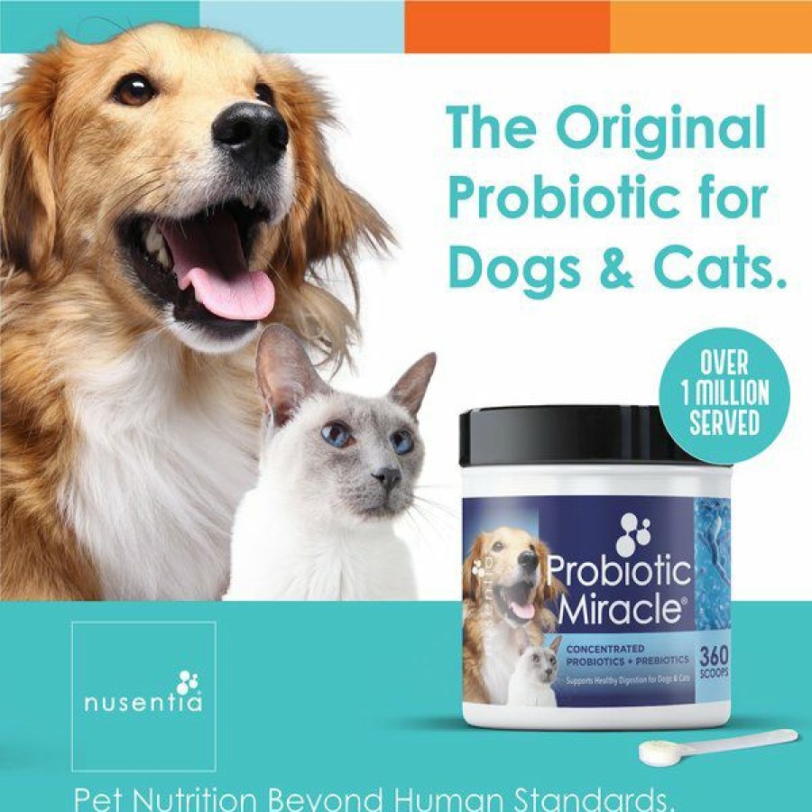 Cat Vitamins & Supplements * | New Nusentia Probiotic Miracle Premium Blend Dog & Cat Supplement