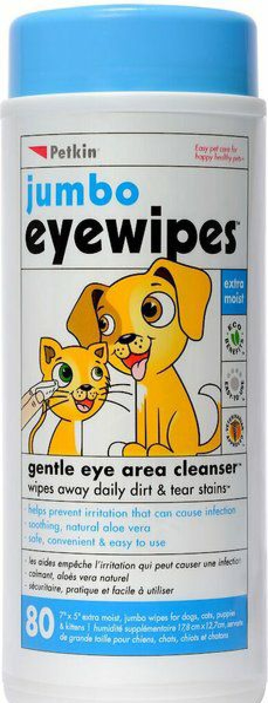 Cat Grooming * | Limited Edition Petkin Jumbo Dog & Cat Eye Wipes, 80 Count