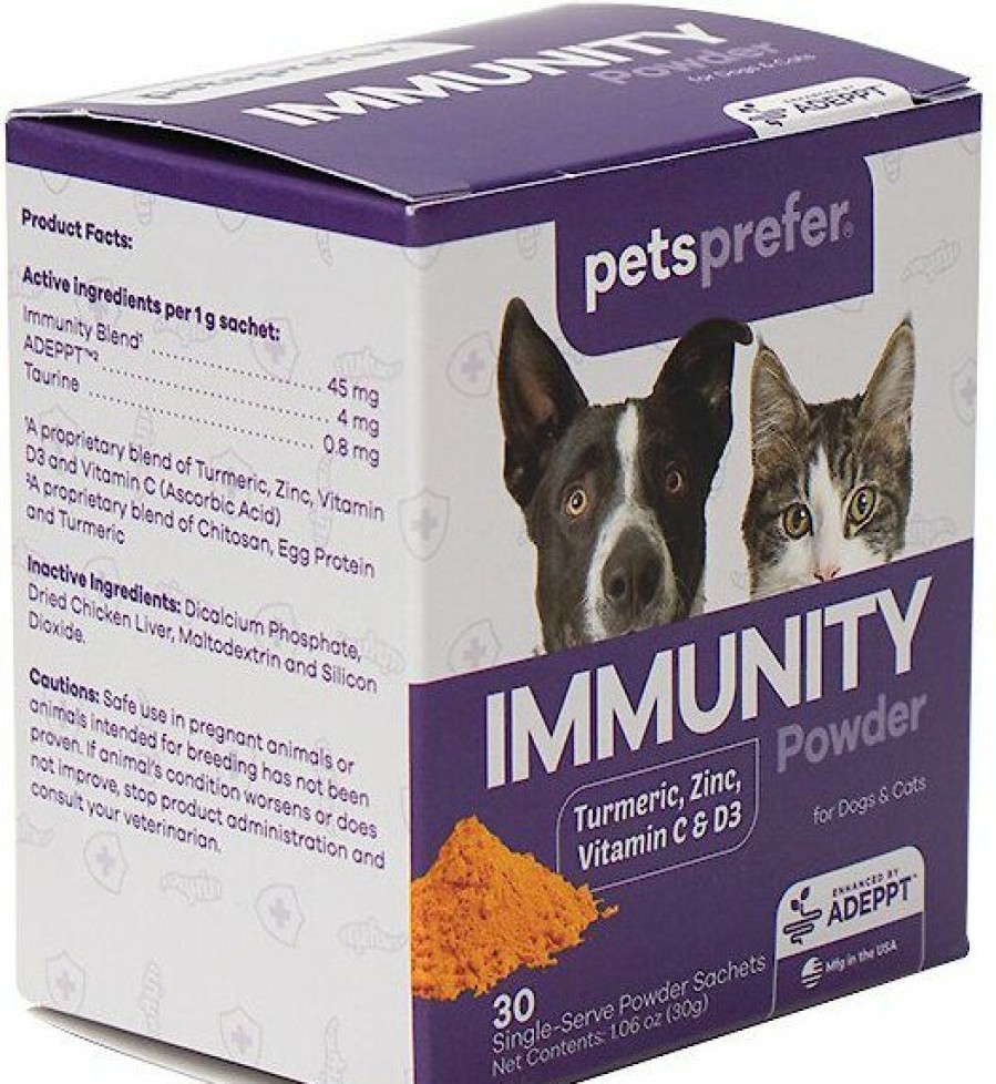 Cat Vitamins & Supplements * | Shop Petsprefer Immunity Support Chicken Flavor Powder Cat & Dog Supplement, 30-Gram Bottle