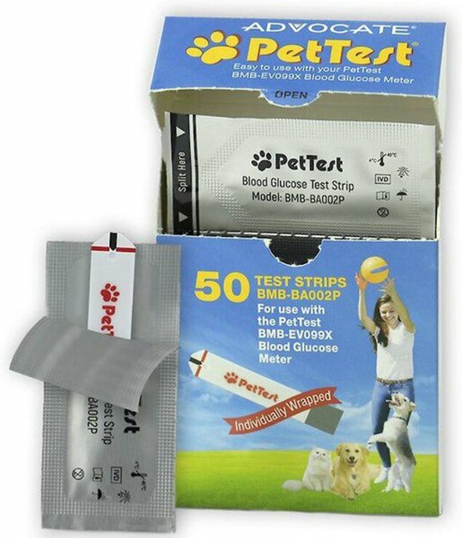 Cat Healthcare * | Shop Pettest Advocate Blood Glucose Test Strips For Dogs & Cats, 50 Strips