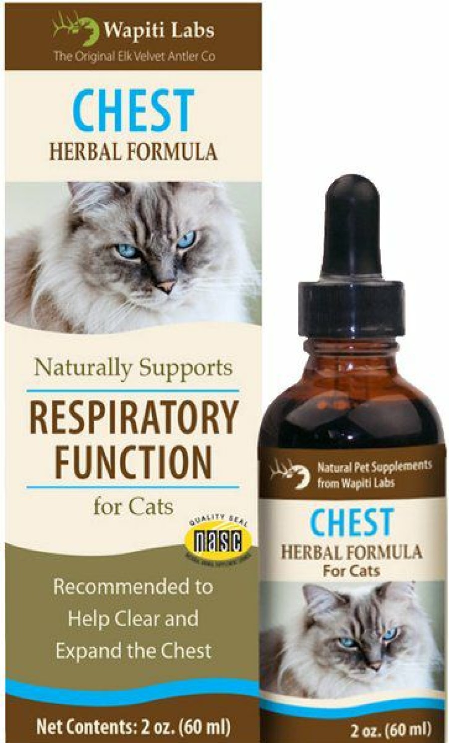 Cat Vitamins & Supplements * | Shop Wapiti Labs Chest Formula For Respiratory Function Cat Supplement, 2-Oz Bottle