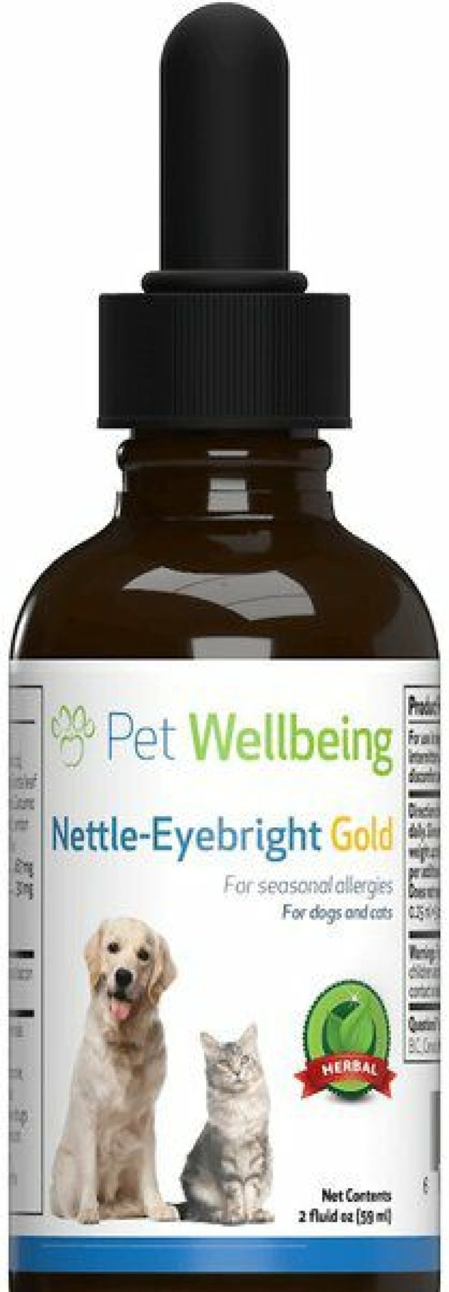 Cat Vitamins & Supplements * | Discount Pet Wellbeing Nettle-Eyebright Gold Bacon Flavored Liquid Allergy Supplement For Dogs & Cats, 2-Oz Bottle