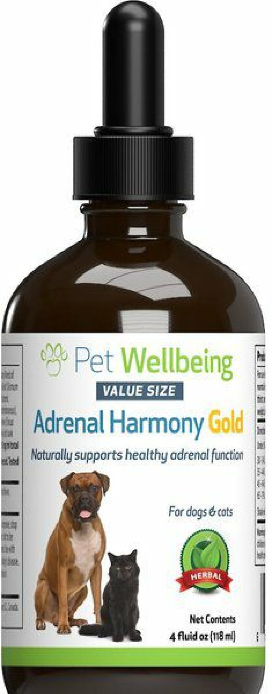 Cat Vitamins & Supplements * | Store Pet Wellbeing Adrenal Harmony Gold Bacon Flavored Liquid Hormonal Supplement For Dogs & Cats, 4-Oz Bottle