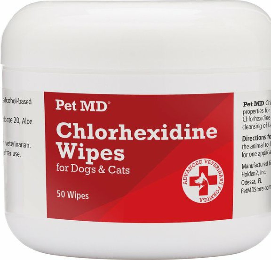 Cat Grooming * | New Pet Md Chlorhexidine Antiseptic Wipes For Dogs & Cats, 50 Count