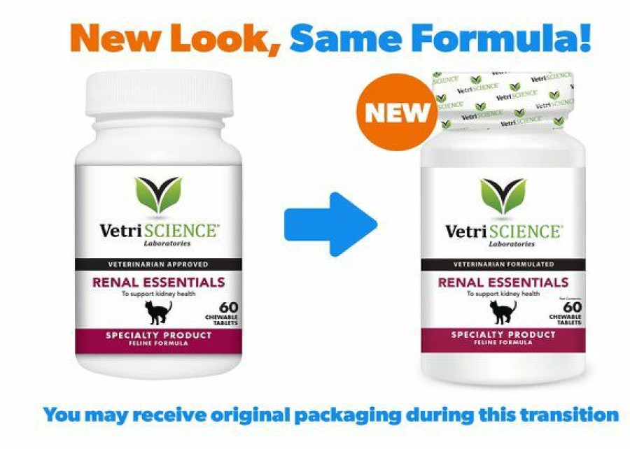 Cat Vitamins & Supplements * | Shop Vetriscience Renal Essentials Chewable Tablets Kidney & Urinary Supplement For Cats, 60 Count