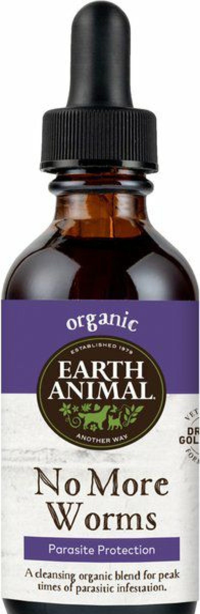 Cat Vitamins & Supplements * | Discount Earth Animal No More Worms Liquid Digestive Supplement For Dogs & Cats, 2-Oz Bottle