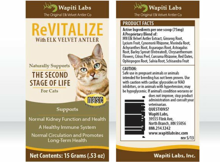 Cat Vitamins & Supplements * | Outlet Wapiti Labs Revitalize Powder Supplement For Senior Cats, 0.53-Oz Bottle