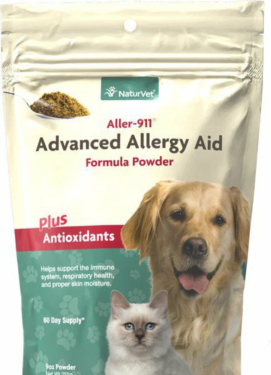 Cat Vitamins & Supplements * | Shop Naturvet Aller-911 Plus Antioxidants Powder Allergy & Skin & Coat Supplement For Cats & Dogs, 9-Oz Bag