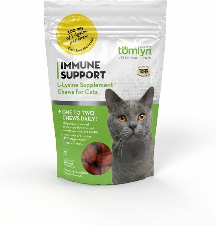 Cat Vitamins & Supplements * | Shop Tomlyn Immune Support Hickory Flavored Soft Chews Immune Supplement For Cats, 30 Count Bag