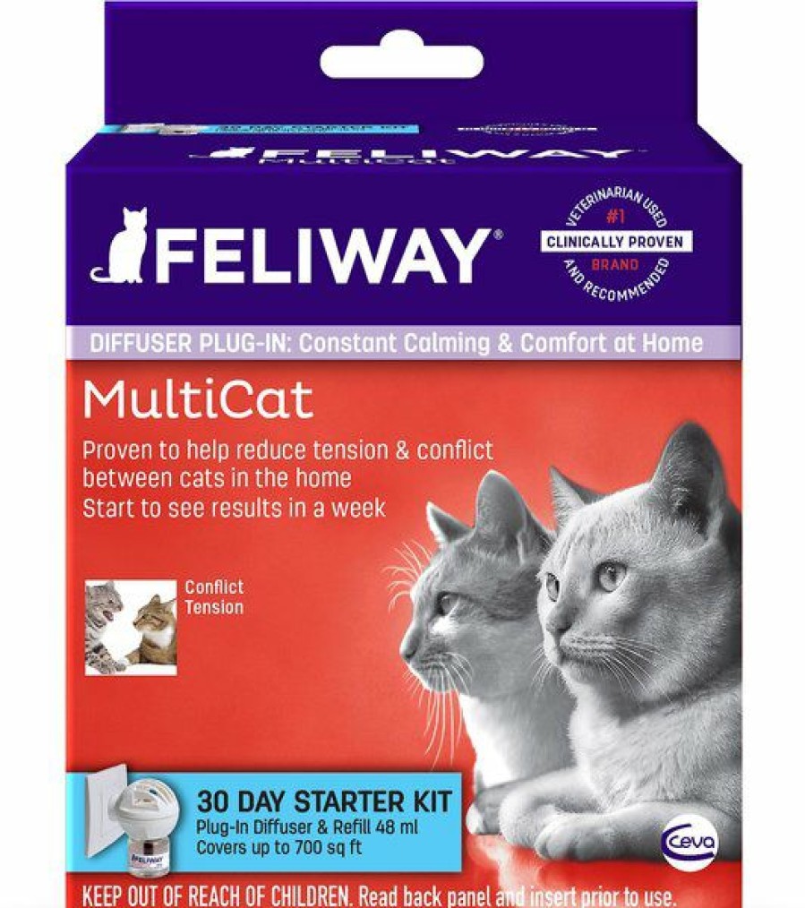 Cat Healthcare * | New Feliway Multicat 30 Day Starter Kit Calming Diffuser For Cats