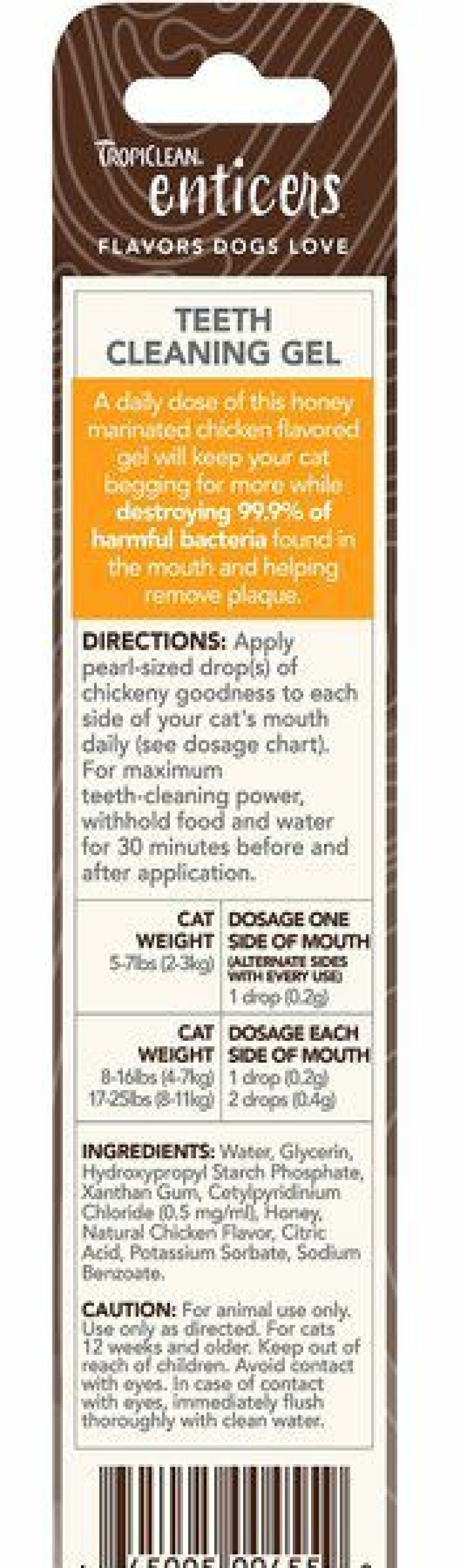 Cat Healthcare * | Shop Tropiclean Enticers Honey Marinated Chicken Flavor Cat Dental Gel, 2-Oz Tube