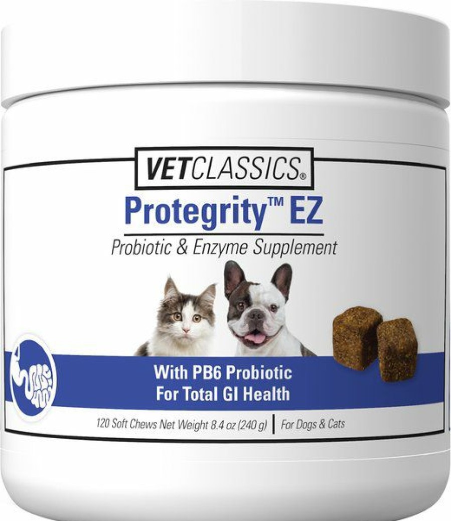 Cat Vitamins & Supplements * | Limited Edition Vetclassics Protegrity Ez Probiotic & Enzyme Soft Chews Dog & Cat Supplement, 120 Count