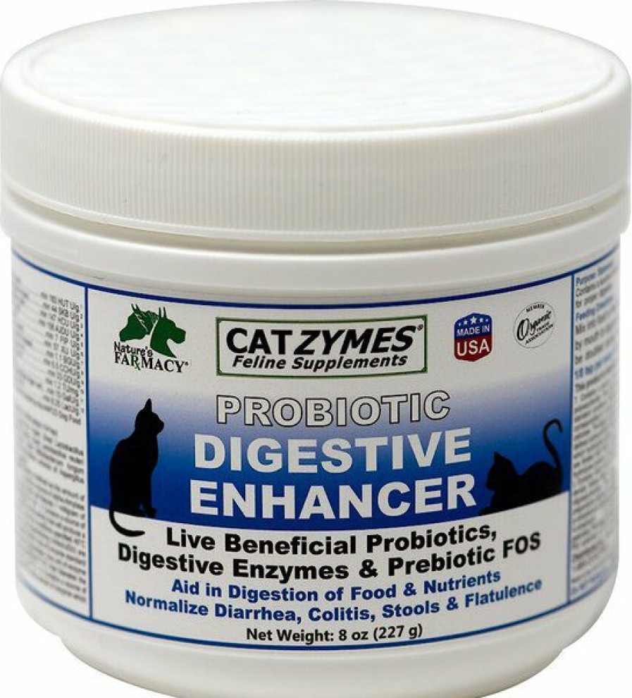 Cat Vitamins & Supplements * | Outlet Nature'S Farmacy Catzymes Probiotic Digestive Enhancer Cat Supplement, 8-Oz Jar