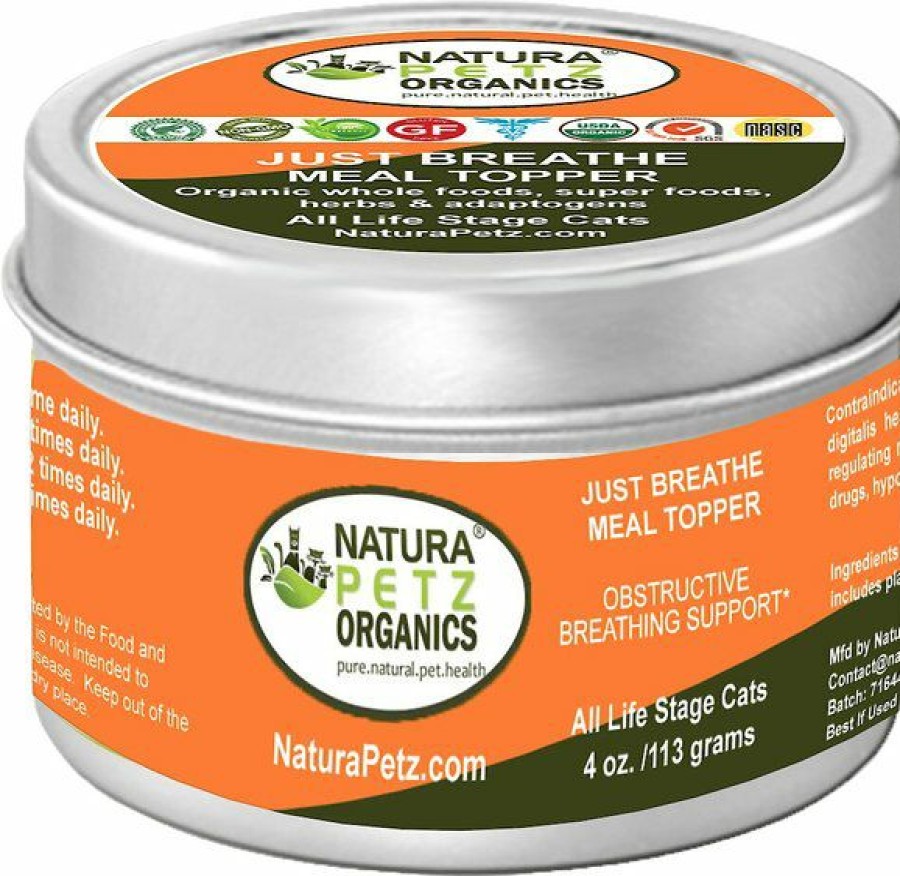 Cat Vitamins & Supplements * | Shop Natura Petz Organics Just Breathe Meal Topper* Obstructive Breathing Support* Cat Supplement, 4-Oz Jar