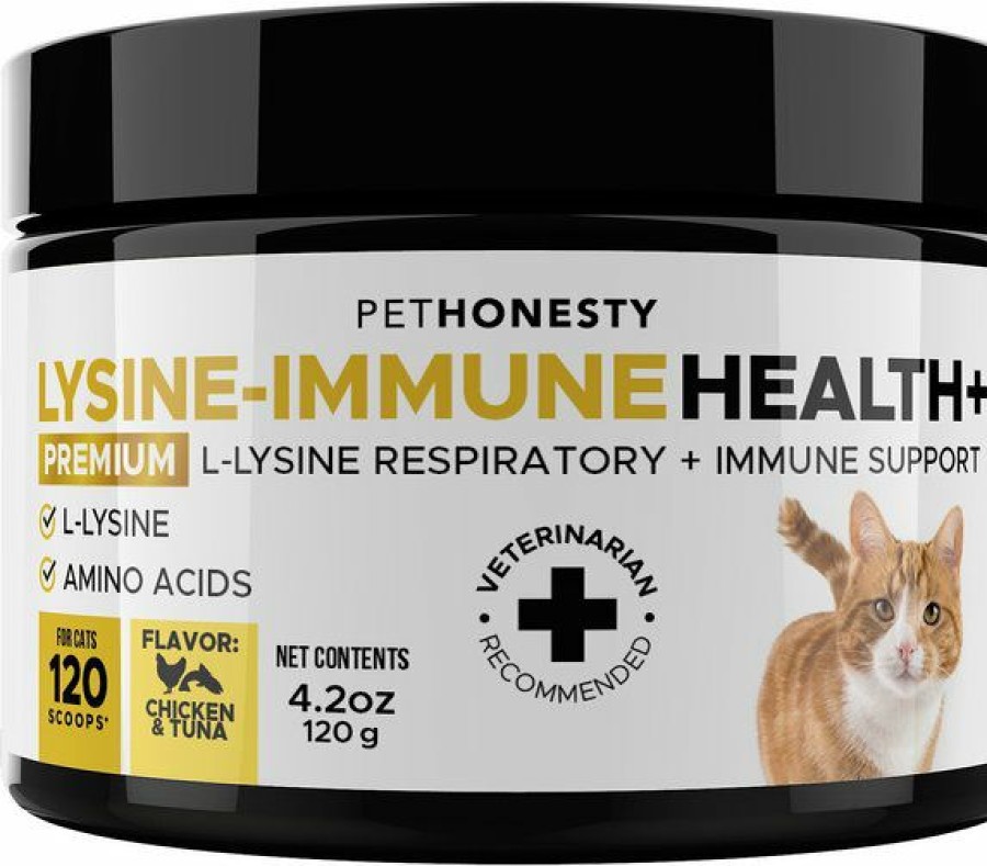 Cat Vitamins & Supplements * | Shop Pethonesty Lysine Immune Health+ Tuna & Chicken Flavored Powder Immune Supplement For Cats, 4.2-Oz Bottle