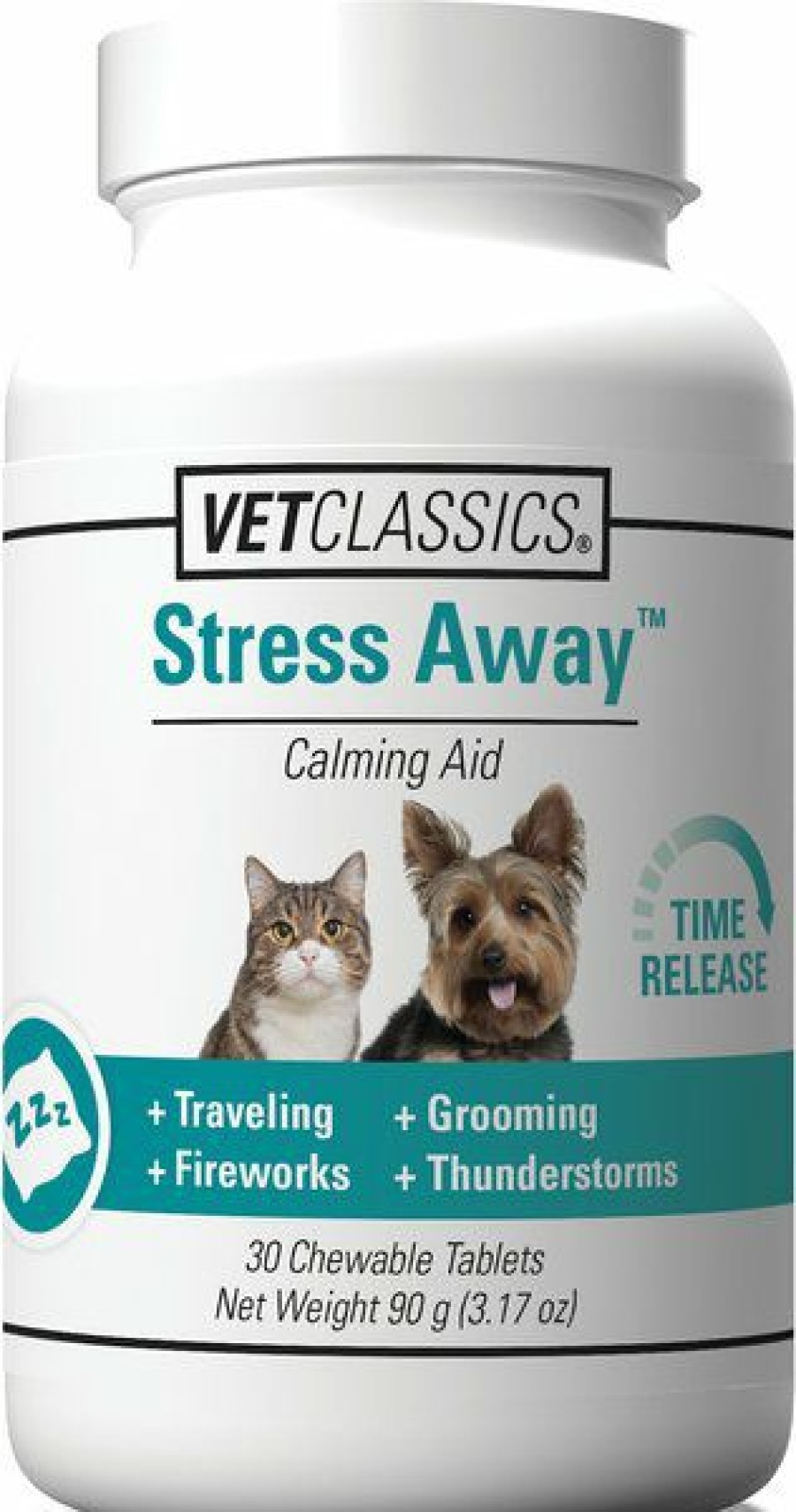 Cat Vitamins & Supplements * | Store Vetclassics Stress Away Calming Aid Chewable Tablets Dog & Cat Supplement, 30 Count