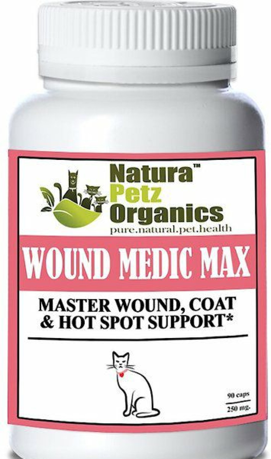 Cat Vitamins & Supplements * | Shop Natura Petz Organics Wound Medic Max* Master Wound, Skin & Coat Support* Cat Supplement, 90 Count