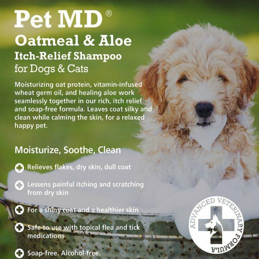 Cat Healthcare * | New Pet Md Oatmeal & Aloe Itch Relief Dog & Cat Shampoo, 16-Oz Bottle