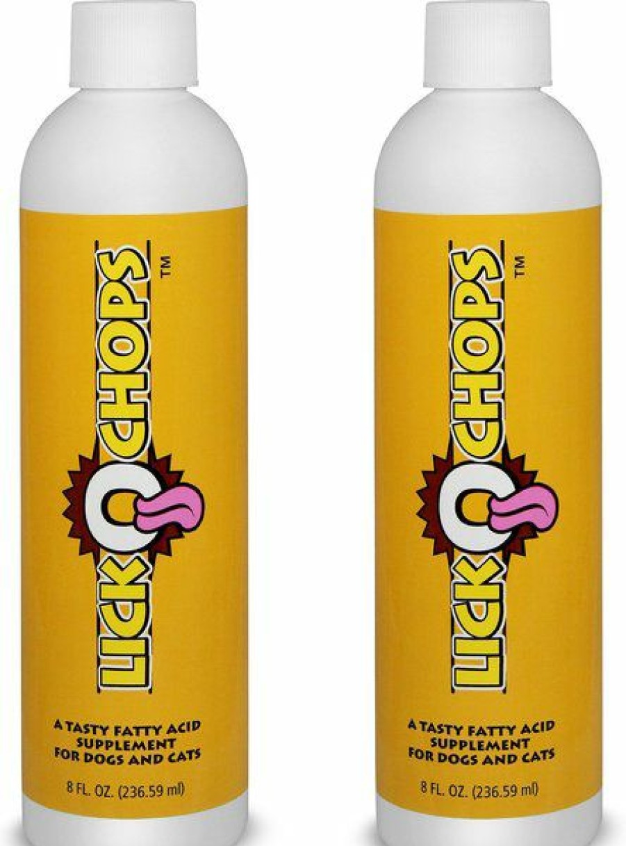 Cat Vitamins & Supplements * | Outlet Lickochops Fatty Acid Liquid Supplement For Dogs & Cats, 8-Oz Bottle, 2 Count