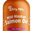 Cat Vitamins & Supplements * | New Zesty Paws Wild Alaskan Salmon Oil Liquid Skin & Coat Supplement For Dogs & Cats