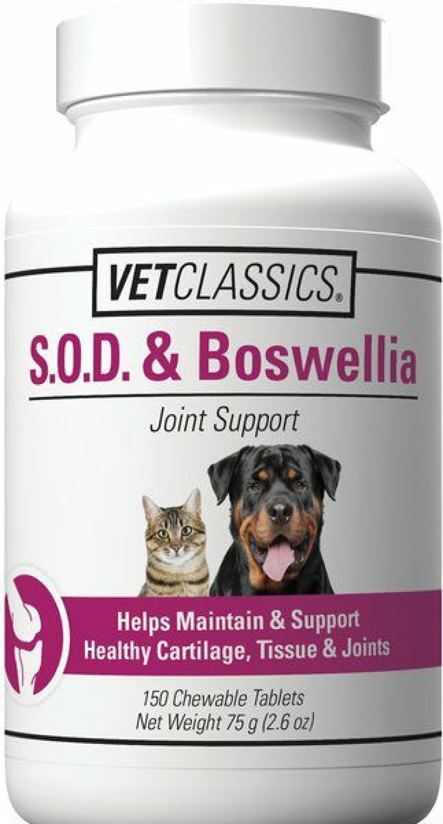 Cat Vitamins & Supplements * | New Vetclassics S.O.D. & Boswellia Joint Support Chewable Tablets Dog & Cat Supplement