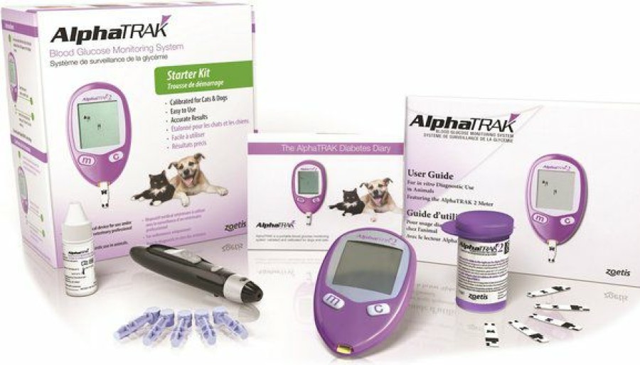 Cat Healthcare * | Shop Alphatrak 2 Blood Glucose Monitoring System Starter Kit For Dogs & Cats, 50 Strips