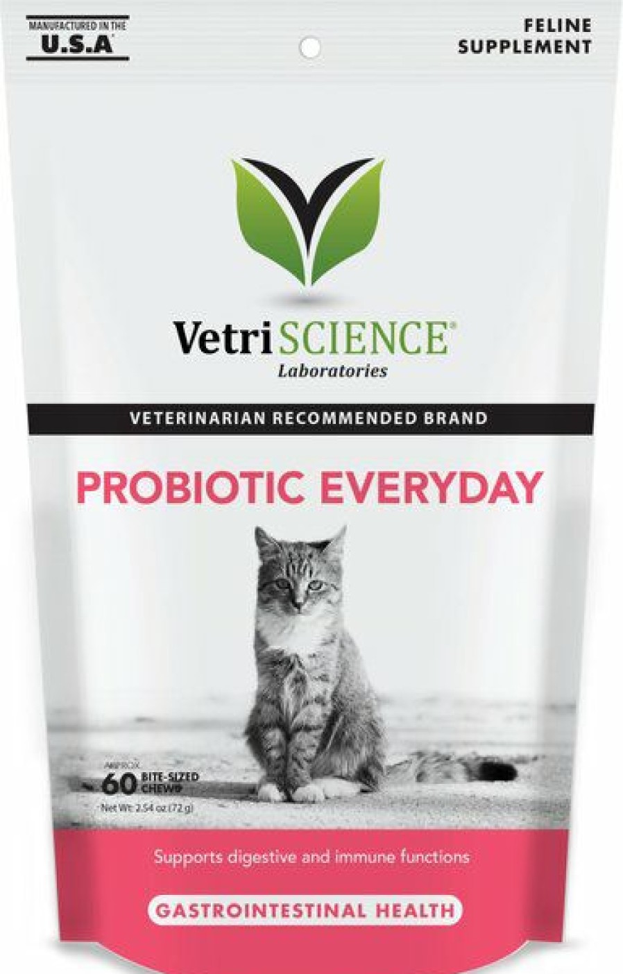 Cat Vitamins & Supplements * | New Vetriscience Probiotic Everyday Duck Flavored Soft Chews Digestive Supplement For Cats, 60 Count