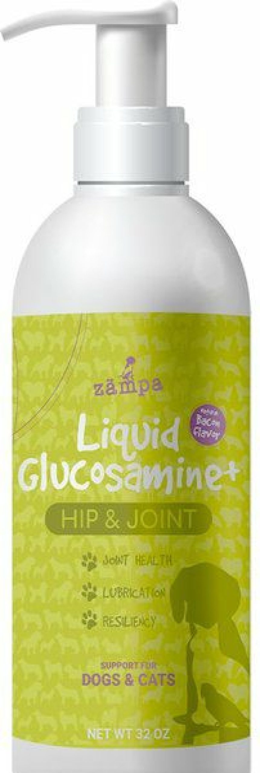 Cat Vitamins & Supplements * | Discount Zampa Liquid Glucosamine+ Bacon Flavor Liquid Joint Supplement For Dogs, 32-Oz Bottle