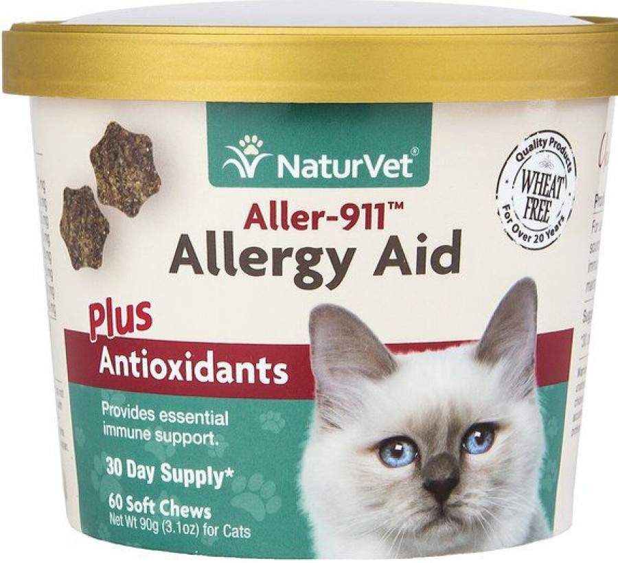 Cat Vitamins & Supplements * | New Naturvet Aller-911 Plus Antioxidants Soft Chews Allergy Supplement For Cats, 60 Count