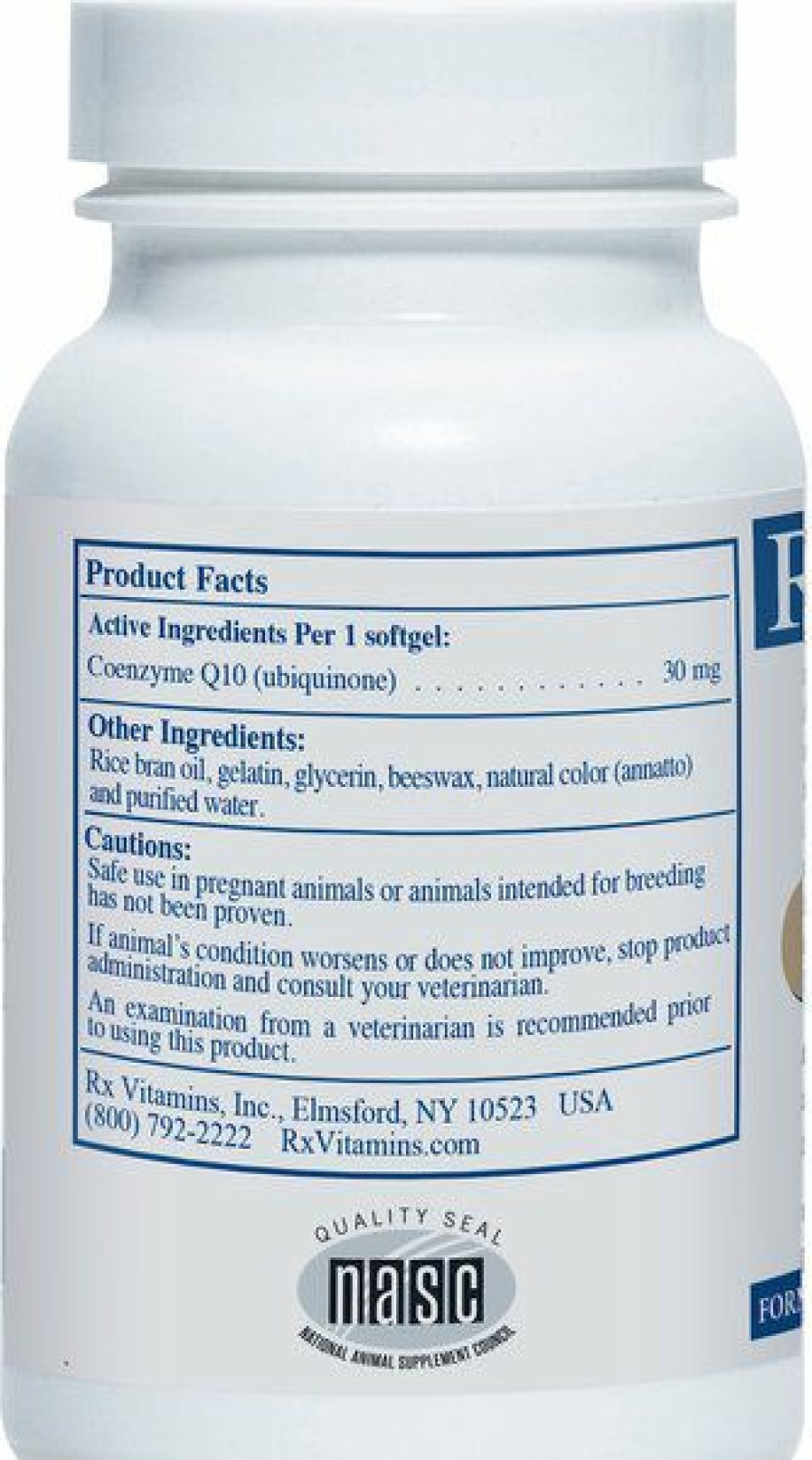 Cat Vitamins & Supplements * | Discount Rx Vitamins Coq10 30 Softgels Heart Supplement For Cats & Dogs, 30 Count