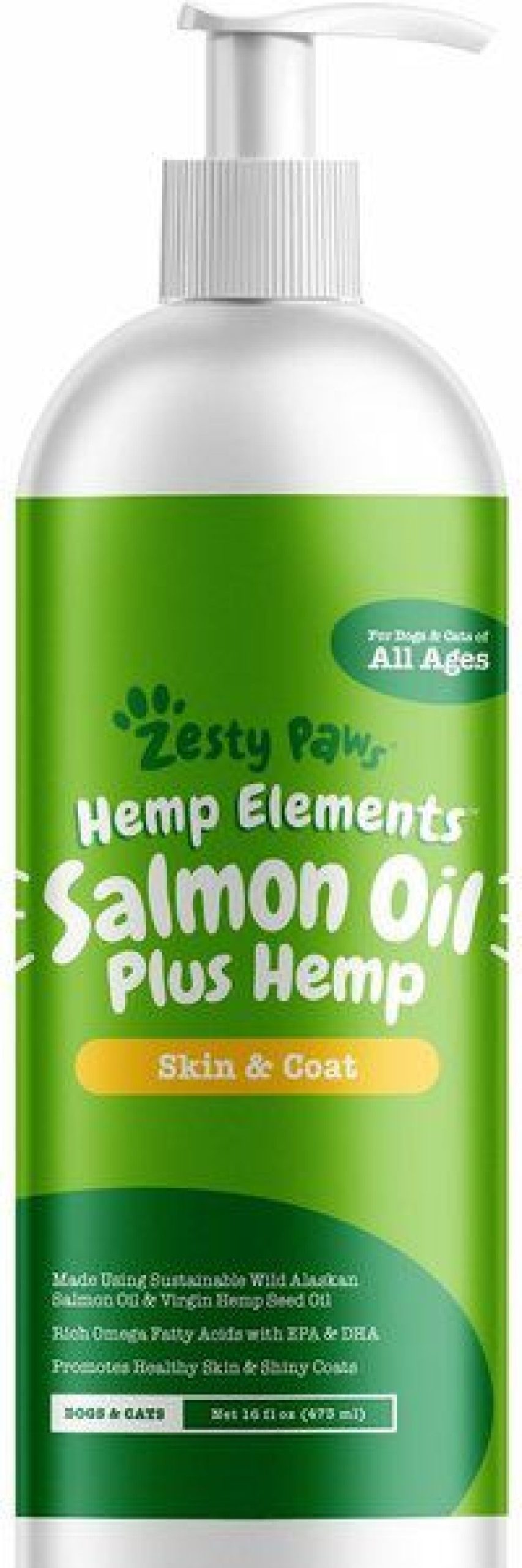 Cat Vitamins & Supplements * | Limited Edition Zesty Paws Hemp Elements Salmon Oil Liquid Skin & Coat Supplement For Dogs & Cats