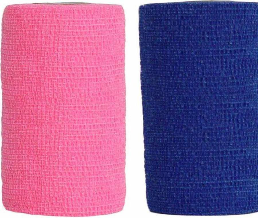 Cat Healthcare * | New Bundle: Andover Healthcare Coflex Vet Horse, Dog & Cat Bandage, Neon Pink, 4-In + Andover Healthcare Coflex Vet Horse, Dog & Cat Bandage, Blue, 4-In