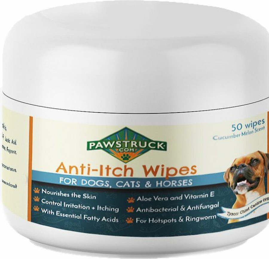 Cat Healthcare * | Shop Pawstruck Anti-Itch Dog, Cat & Horse Wipes, 50 Count