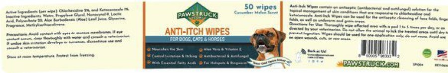 Cat Healthcare * | Shop Pawstruck Anti-Itch Dog, Cat & Horse Wipes, 50 Count