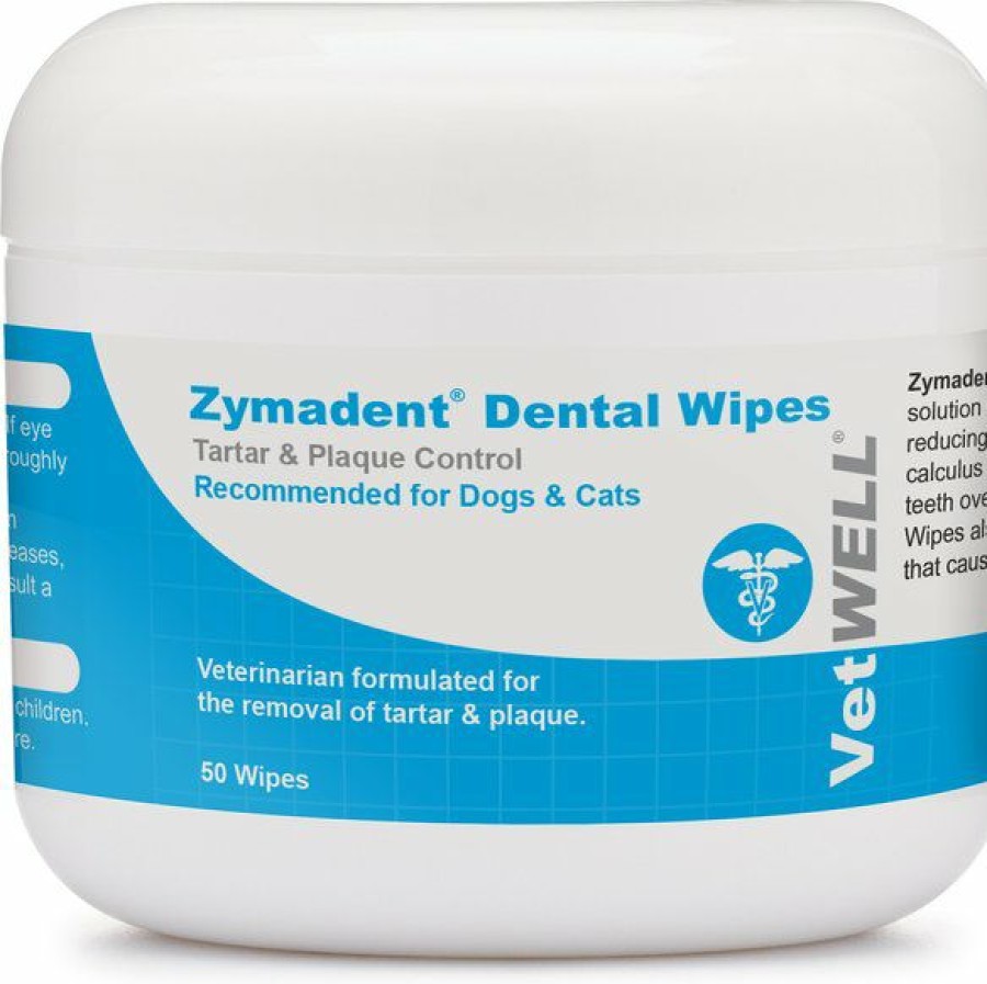 Cat Healthcare * | New Vetwell Zymadent Dog & Cat Dental Wipes, 50 Count